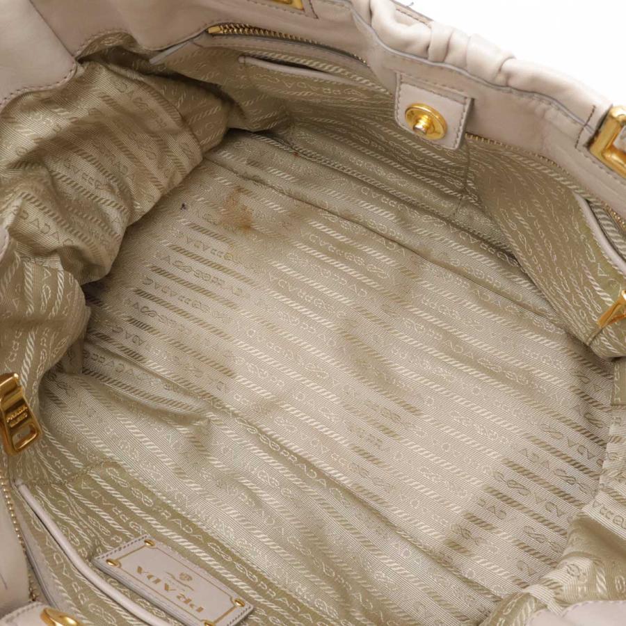 PRADA プラダ ゴーフル ギャザー トートバッグ ハンドバッグ 2WAY ショルダーバッグ 斜め掛け レザー ペールピンク ゴールド金具 BN1336 | PRADA | 06