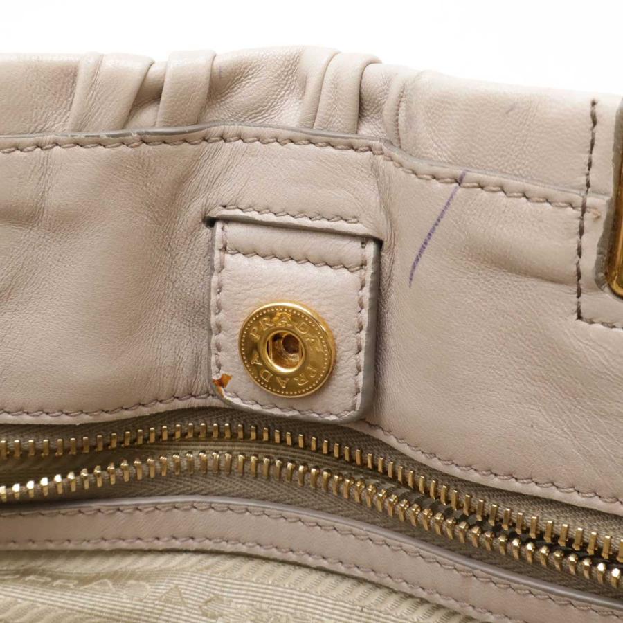 PRADA プラダ ゴーフル ギャザー トートバッグ ハンドバッグ 2WAY ショルダーバッグ 斜め掛け レザー ペールピンク ゴールド金具 BN1336 | PRADA | 08
