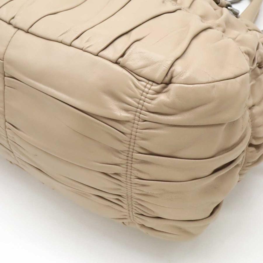 PRADA プラダ ギャザー トートバッグ ハンドバッグ 2WAY ショルダーバッグ 斜め掛け レザー ピンクベージュ シルバー金具 BN2076 | PRADA | 02