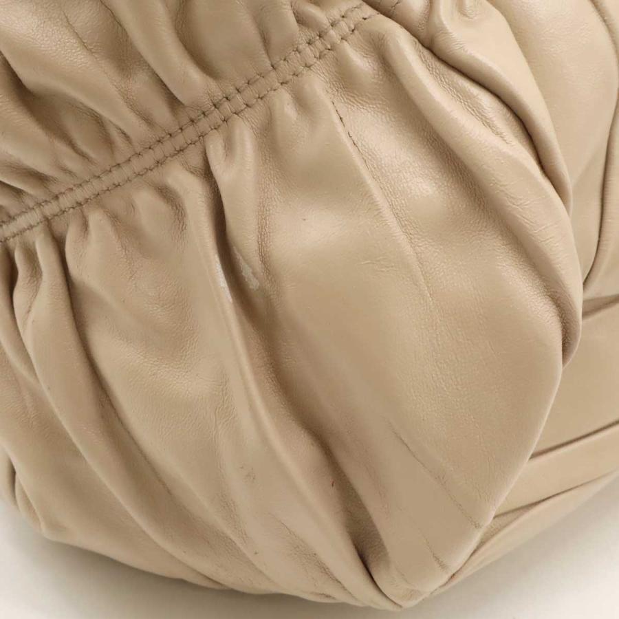 PRADA プラダ ギャザー トートバッグ ハンドバッグ 2WAY ショルダーバッグ 斜め掛け レザー ピンクベージュ シルバー金具 BN2076 | PRADA | 08