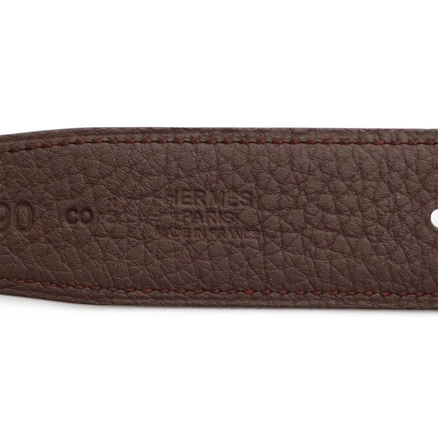HERMES エルメス Hベルト Hバックル リバーシブル レザー ブラック 黒 ショコラ 茶 ダークブラウン ゴールド金具 #90 □Q刻印 | HERMES | 07