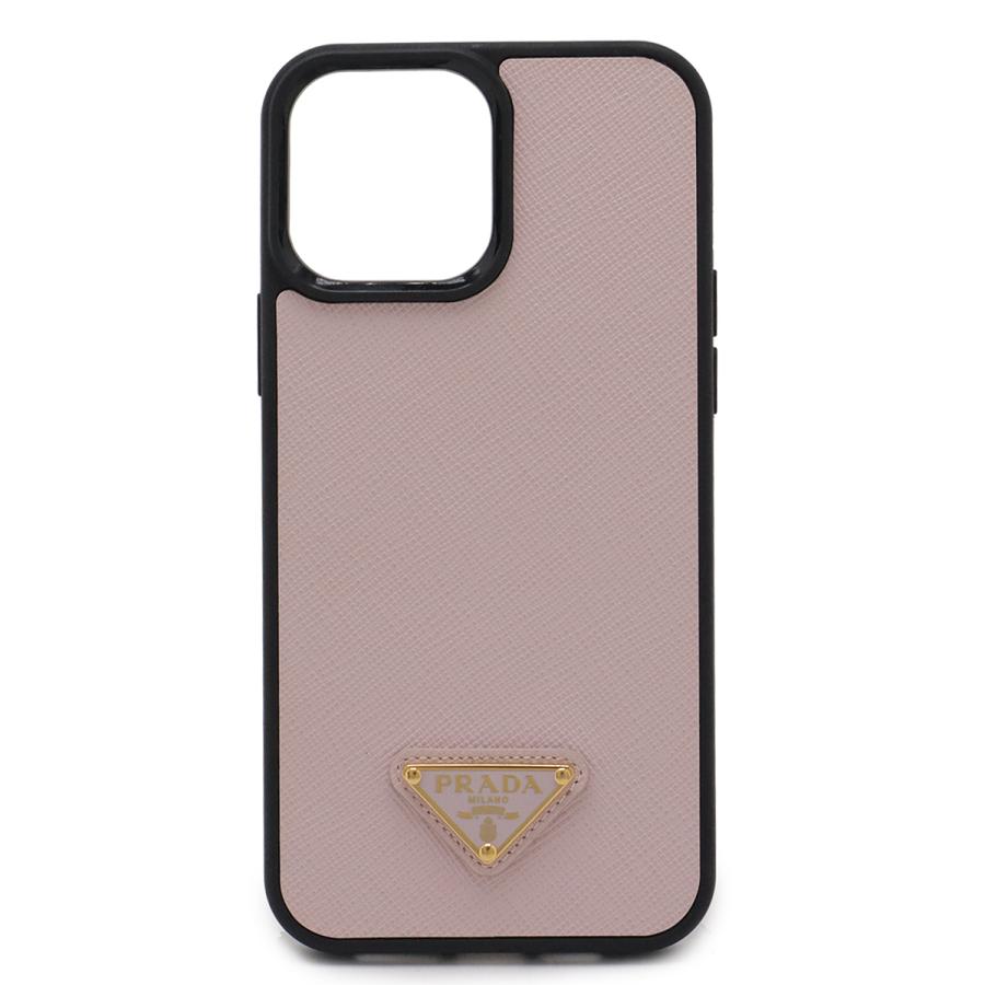 PRADA プラダ トライアングルロゴ iPhone 13 Pro Max ケース スマホケース 携帯カバー サフィアーノ レザー ピンク ゴールド金具 | PRADA