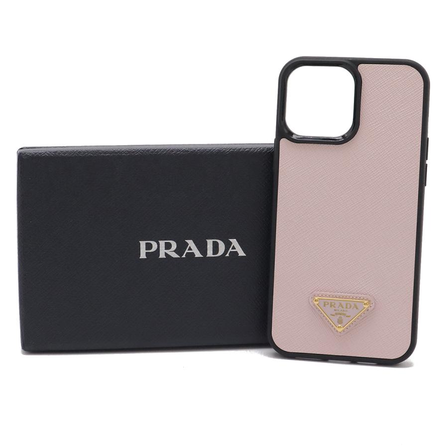 PRADA プラダ トライアングルロゴ iPhone 13 Pro Max ケース スマホケース 携帯カバー サフィアーノ レザー ピンク ゴールド金具 | PRADA | 04