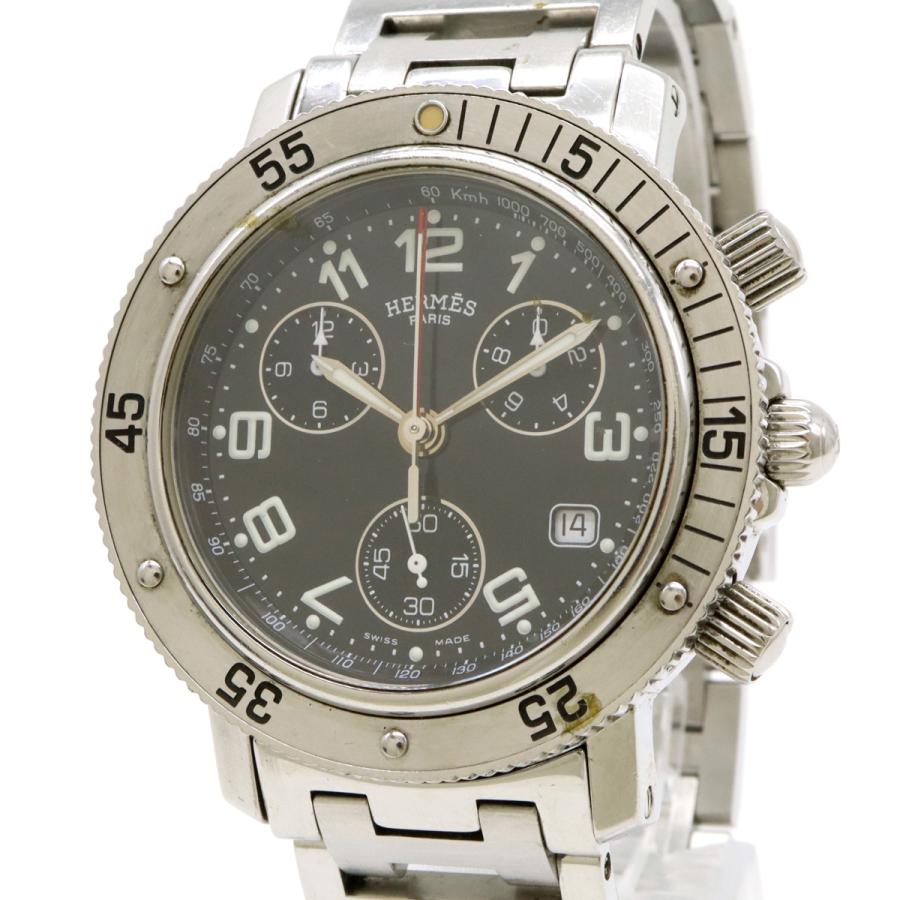 HERMES エルメス クリッパーダイバー クロノグラフ デイト ブラック文字盤 メンズ クォーツ 腕時計 CL2.910 | HERMES | 03