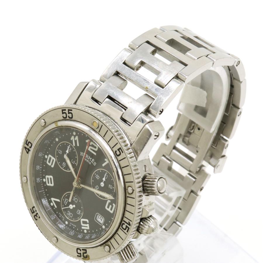 HERMES エルメス クリッパーダイバー クロノグラフ デイト ブラック文字盤 メンズ クォーツ 腕時計 CL2.910 | HERMES | 04