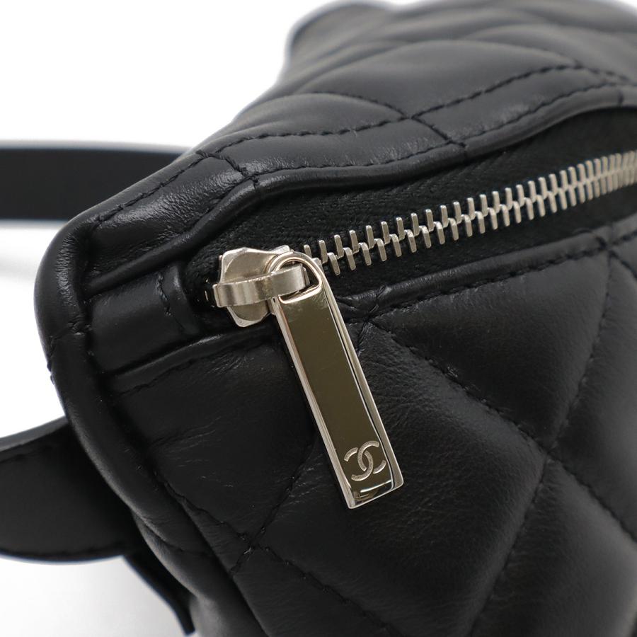 CHANEL シャネル マトラッセ ベルトバッグ ボディバッグ ウエストポーチ 非売品 スタッフ用 ラムスキン レザー ブラック 黒 シルバー金具 | CHANEL | 02