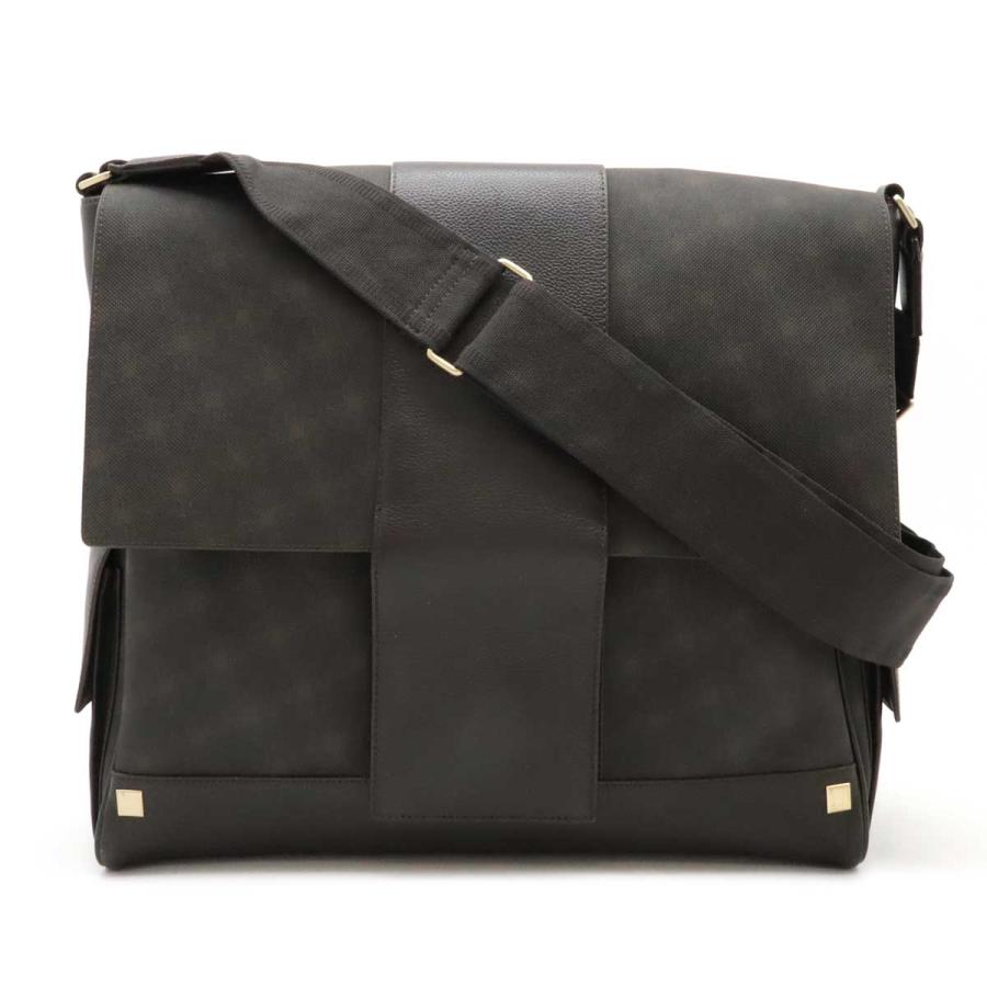 美品　dunhill ダンヒル ショルダー　レザー 本革 ダークブラウン 新品ダンヒルダークブラウン ショルダーバッグ