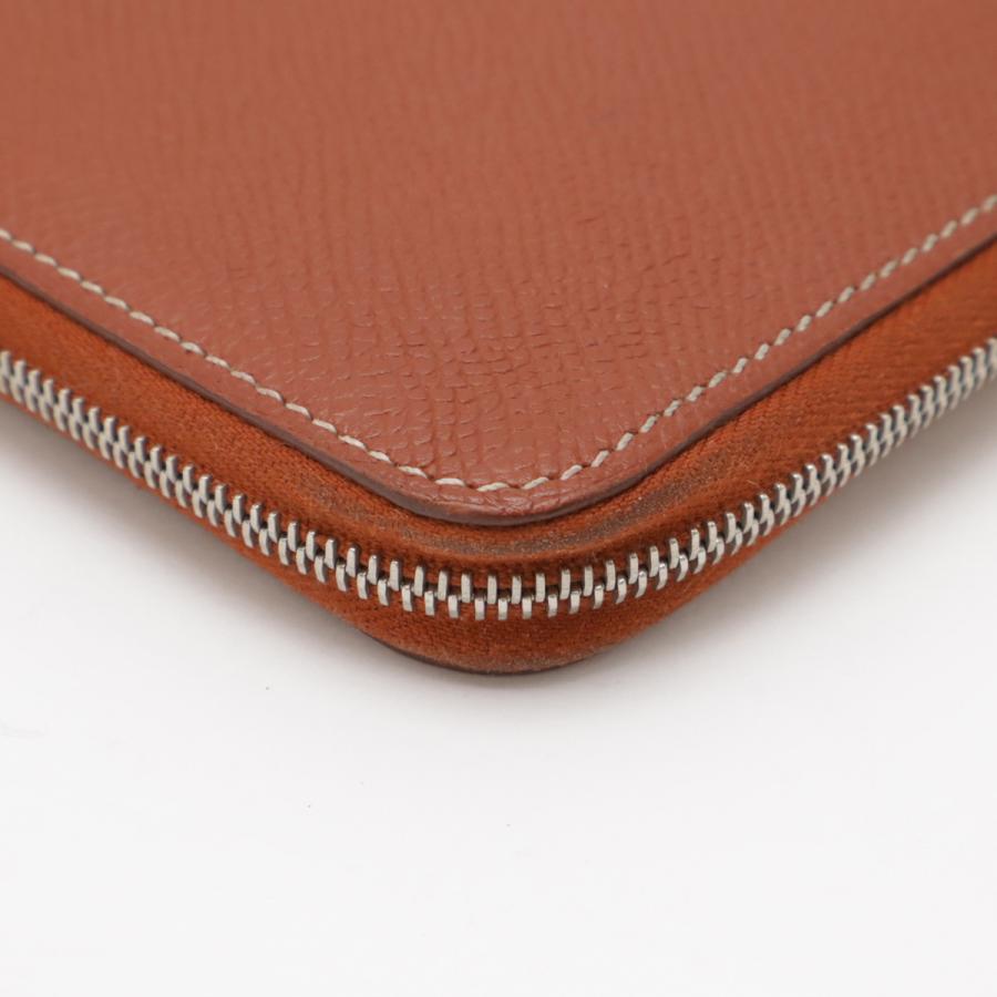 HERMES エルメス アザップロング シルクイン ラウンドファスナー 長財布 ヴォーエプソン レザー シエンヌ ブラウン 茶 □P刻印 | HERMES | 02