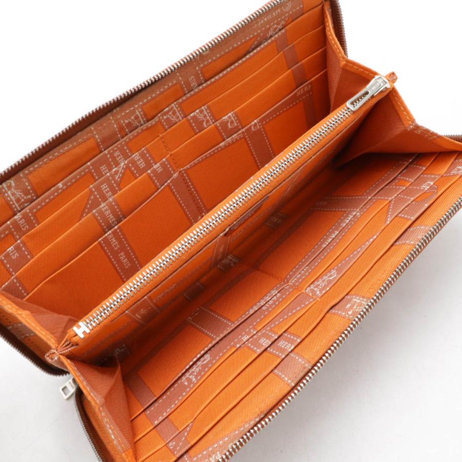 HERMES エルメス アザップロング シルクイン ラウンドファスナー 長財布 ヴォーエプソン レザー シエンヌ ブラウン 茶 □P刻印 | HERMES | 04