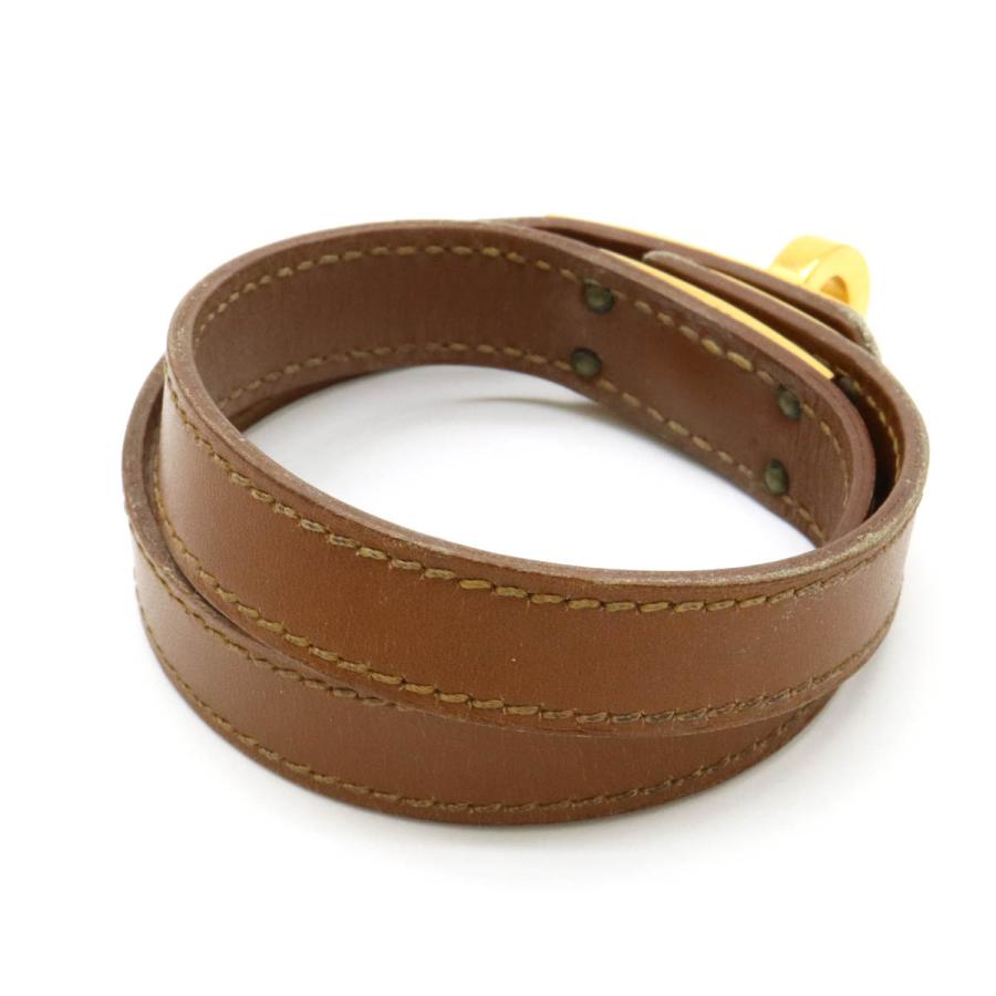 HERMES エルメス ケリー ドゥブルトゥール ブレスレット 2連ブレス 2重巻き レザー ブラウン 茶 ギロッシュ金具 GP ゴールド金具 □G刻印 | HERMES | 01
