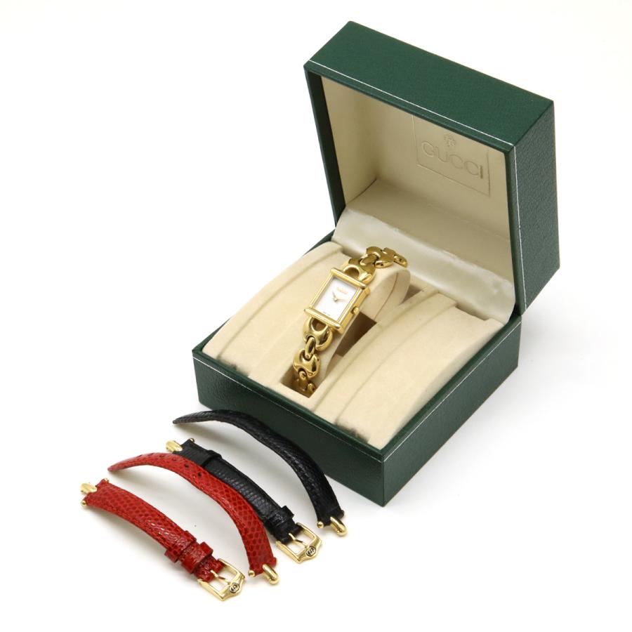GUCCI グッチ ホワイト文字盤 GP レディース QZ クォーツ 腕時計 1800L　替えベルト２本 | GUCCI | 08