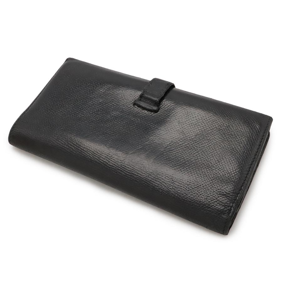 HERMES ベアン デュプリ ブラック 三つ折り 長財布 □K刻印 エルメス(HERMES)エルメス ベアンデュプリ ブラック 三つ折り長