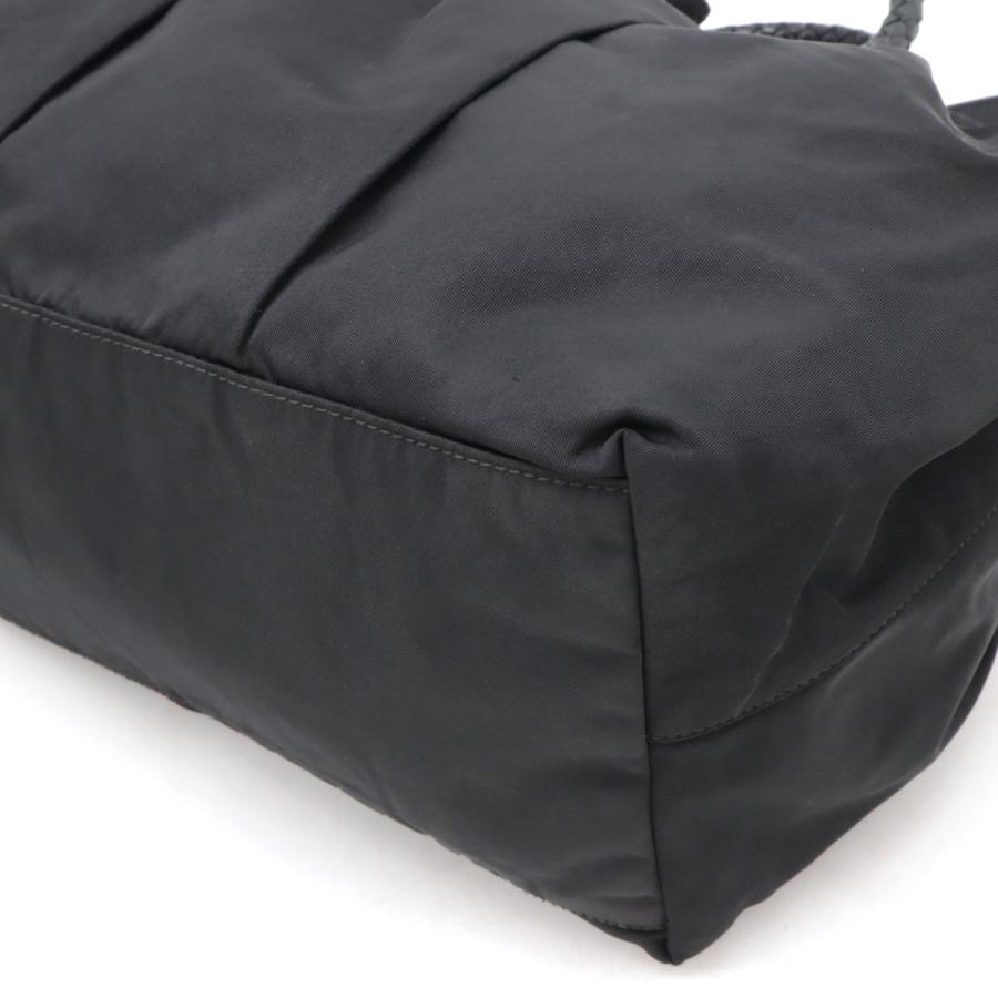 PRADA プラダ ギャザー リボン トートバッグ ハンドバッグ 編み込み