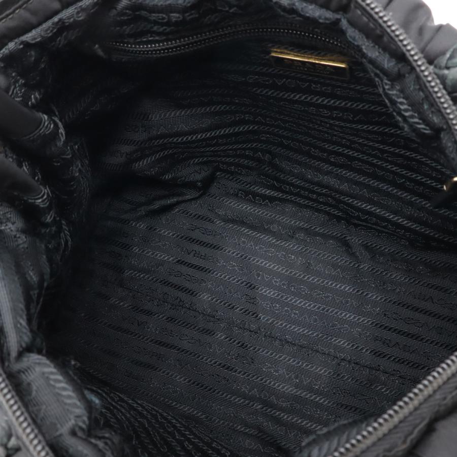 PRADA プラダ ギャザー リボン トートバッグ ハンドバッグ 編み込み