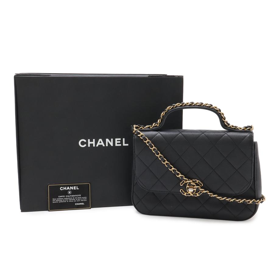 CHANEL シャネル CHANEL19 マトラッセ トップハンドル ハンドバッグ 2WAY チェーンショルダー ショルダーバッグ レザー ブラック 黒 | CHANEL | 08