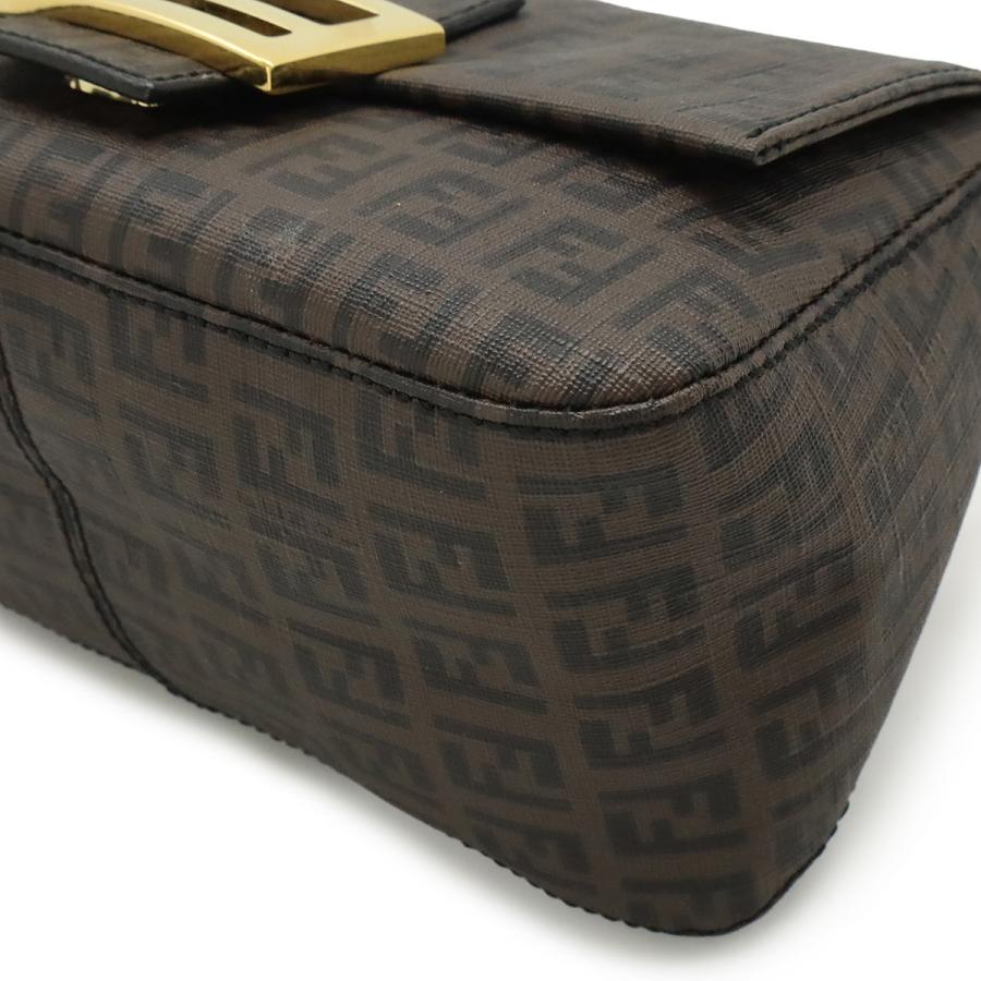 FENDI フェンディ ズッキーノ ズッカ柄 マンマバケット ハンドバッグ ミニバッグ PVC ダークブラウン 茶 ブラック 黒 8BR180 | FENDI | 02