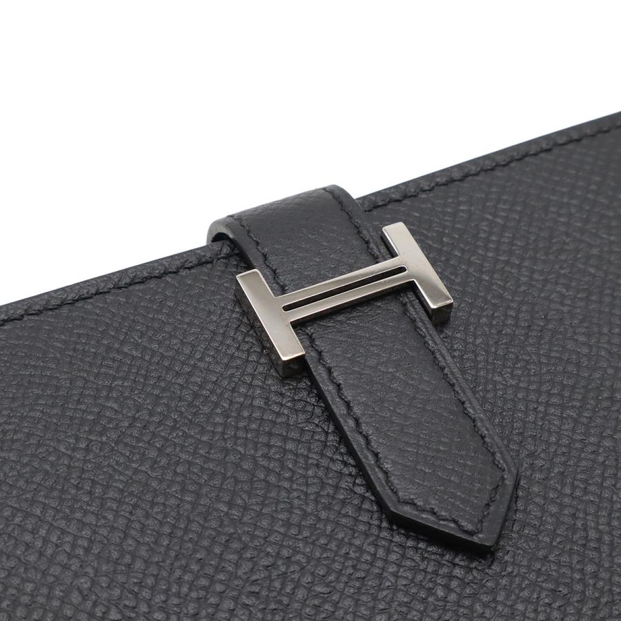 HERMES エルメス ベアンスフレ 2つ折長財布 二つ折り長財布 ヴォーエプソン レザー ブラック 黒 シルバー金具 T刻印 | HERMES | 03