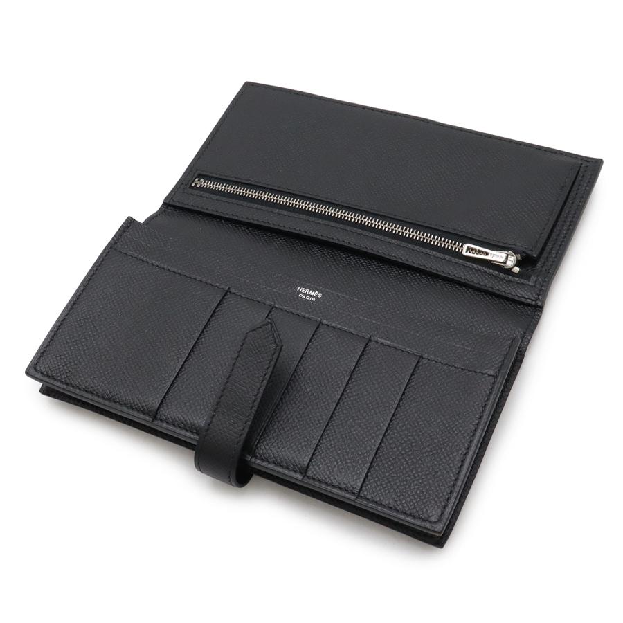 HERMES エルメス ベアンスフレ 2つ折長財布 二つ折り長財布 ヴォーエプソン レザー ブラック 黒 シルバー金具 T刻印 | HERMES | 04