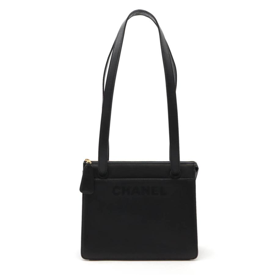 CHANEL ブラック ショルダーバッグ 　トートバッグ CHANEL　ロゴ CHANEL シャネル トートバッグ ショルダーバッグ 肩掛け ロゴ