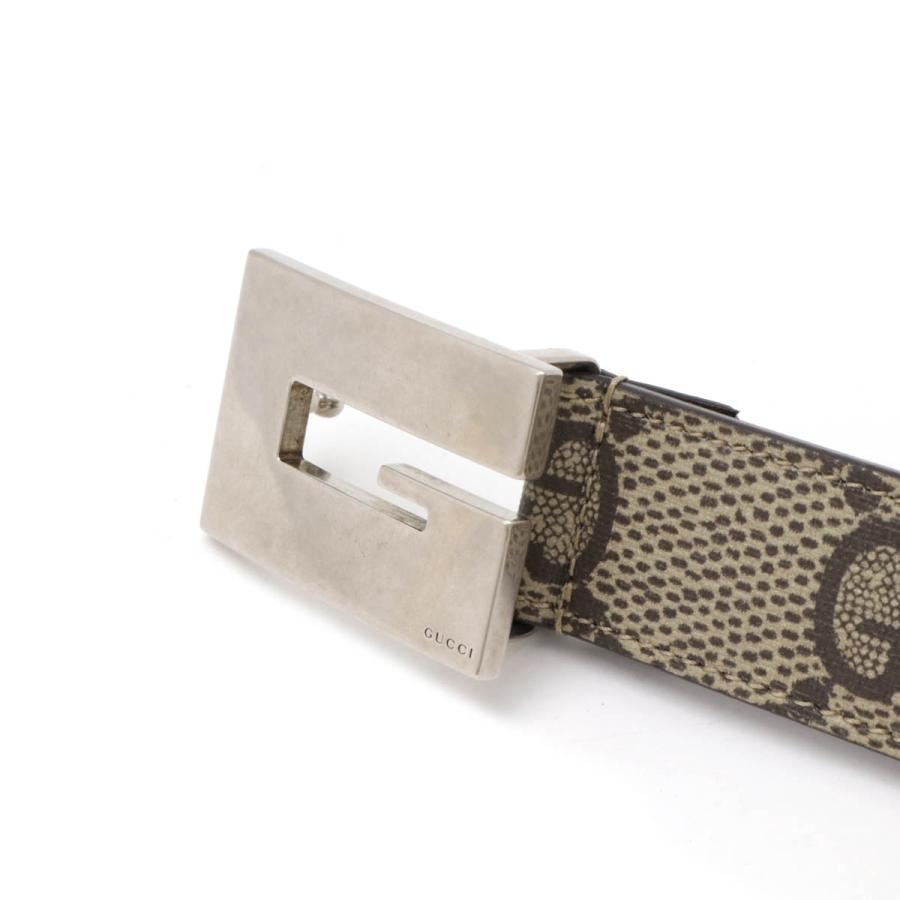 GUCCI グッチ GGスプリーム Gスクエア Gバックル ベルト PVC レザー スタースタッズ ベージュ ダークブラウン #80 710090 | GUCCI | 02