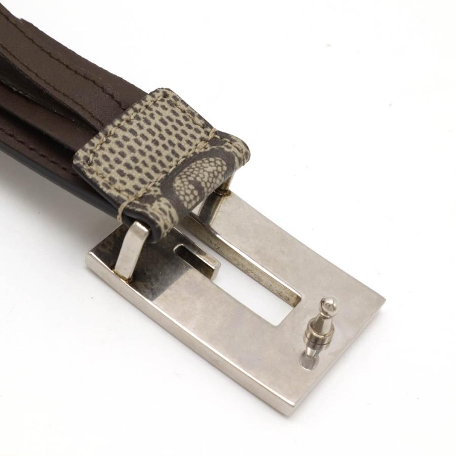 GUCCI グッチ GGスプリーム Gスクエア Gバックル ベルト PVC レザー スタースタッズ ベージュ ダークブラウン #80 710090 | GUCCI | 03