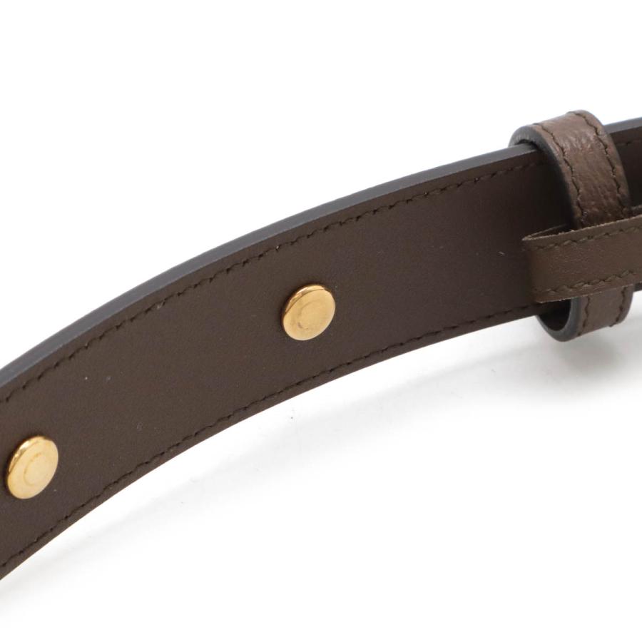 GUCCI グッチ GGスプリーム Gスクエア Gバックル ベルト PVC レザー スタースタッズ ベージュ ダークブラウン #80 710090 | GUCCI | 05