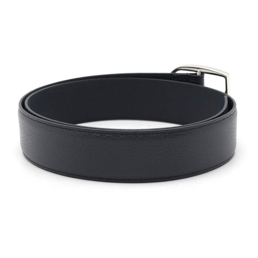 GUCCI（グッチ） ベルト レザー ダークネイビー 濃紺 #85 シルバー金具
