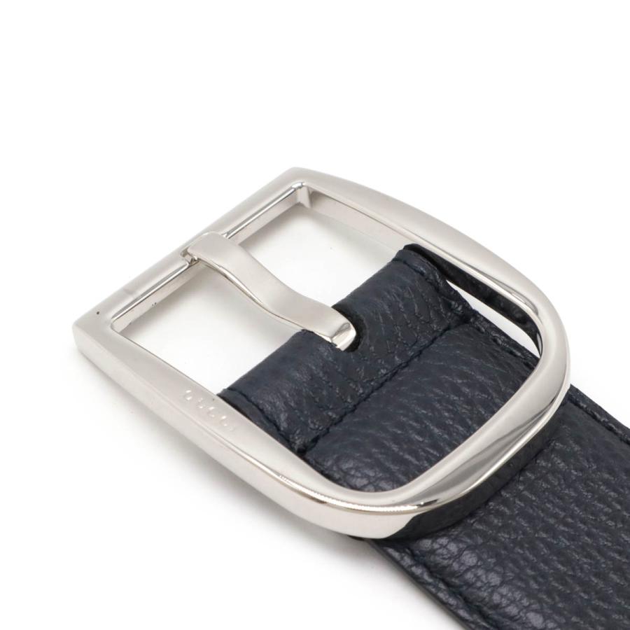 GUCCI（グッチ） ベルト レザー ダークネイビー 濃紺 #85 シルバー金具