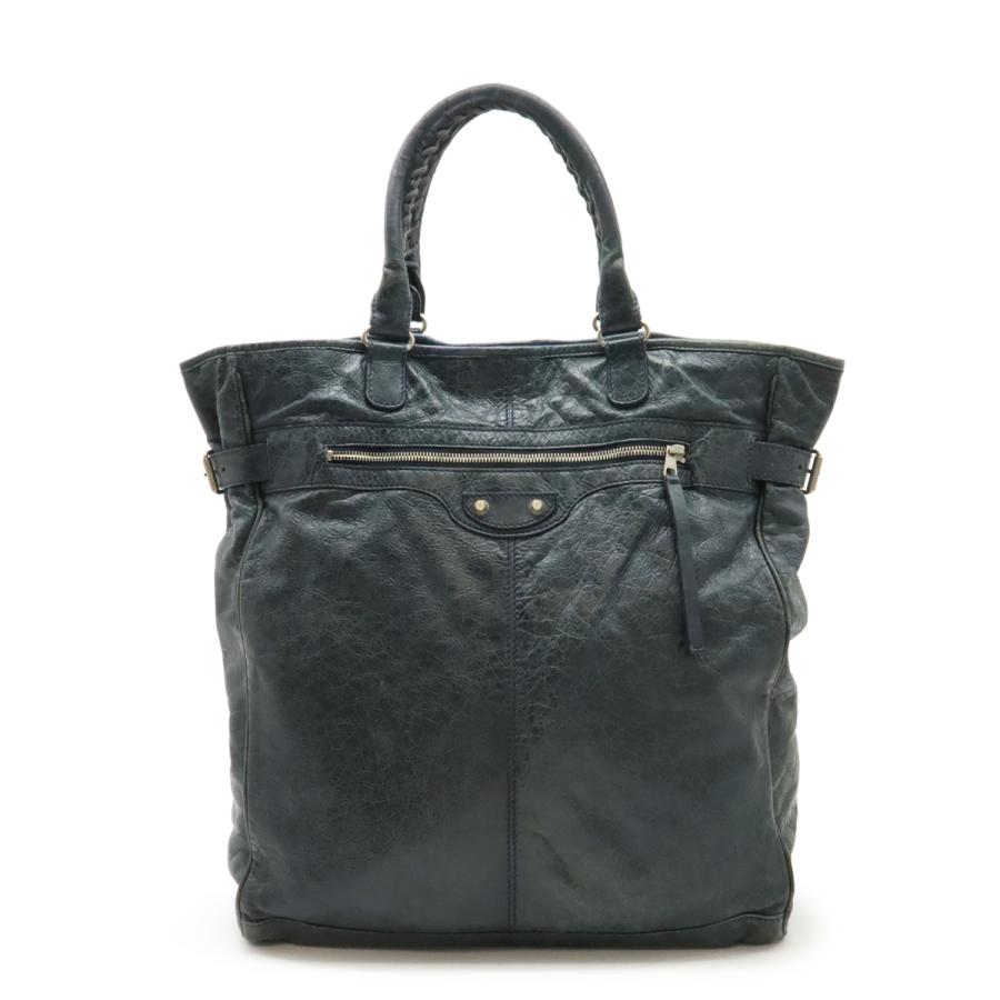 BALENCIAGA バレンシアガ クラシック ヘキサゴン トートバッグ ラージトート 縦長 レザー ダークブルーグレー系 272813 BALENCIAGA（バレンシアガ） クラシック ヘキサゴン トートバッグ