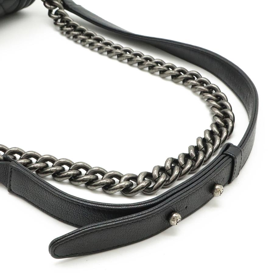 CHANEL シャネル ボーイシャネル25 ココマーク チェーンショルダー ショルダーバッグ 斜め掛け レザー エナメル ブラック 黒 | CHANEL | 04