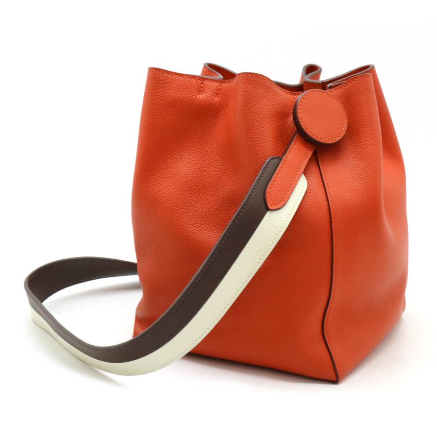 HERMES エルメス リコル17 ショルダーバッグ ショルダー 巾着 エバーカラー レッド 赤 ブラウン ホワイト C刻印 | HERMES | 01