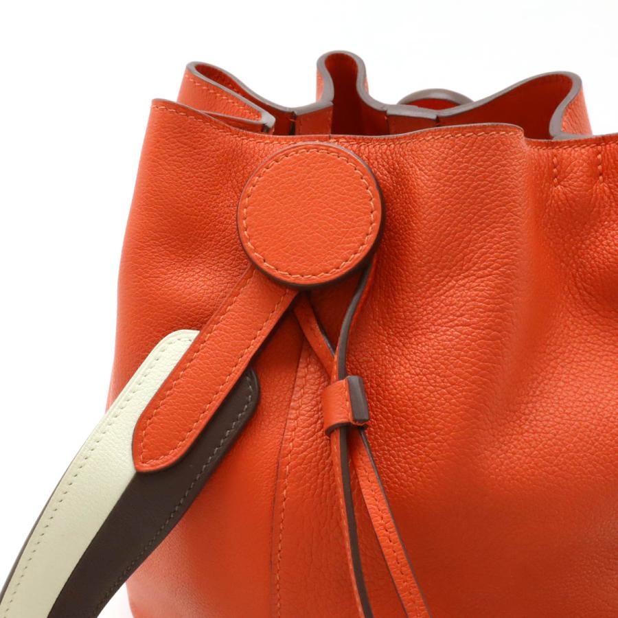 HERMES エルメス リコル17 ショルダーバッグ ショルダー 巾着 エバーカラー レッド 赤 ブラウン ホワイト C刻印 | HERMES | 03
