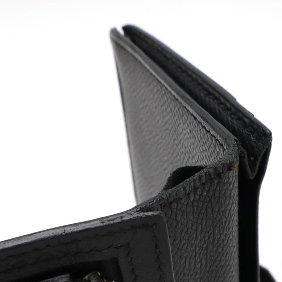 HERMES エルメス ベアンスフレ 2つ折長財布 二つ折り長財布 ヴォーエプソン レザー ブラック 黒 シルバー金具 □K刻印 | HERMES | 04