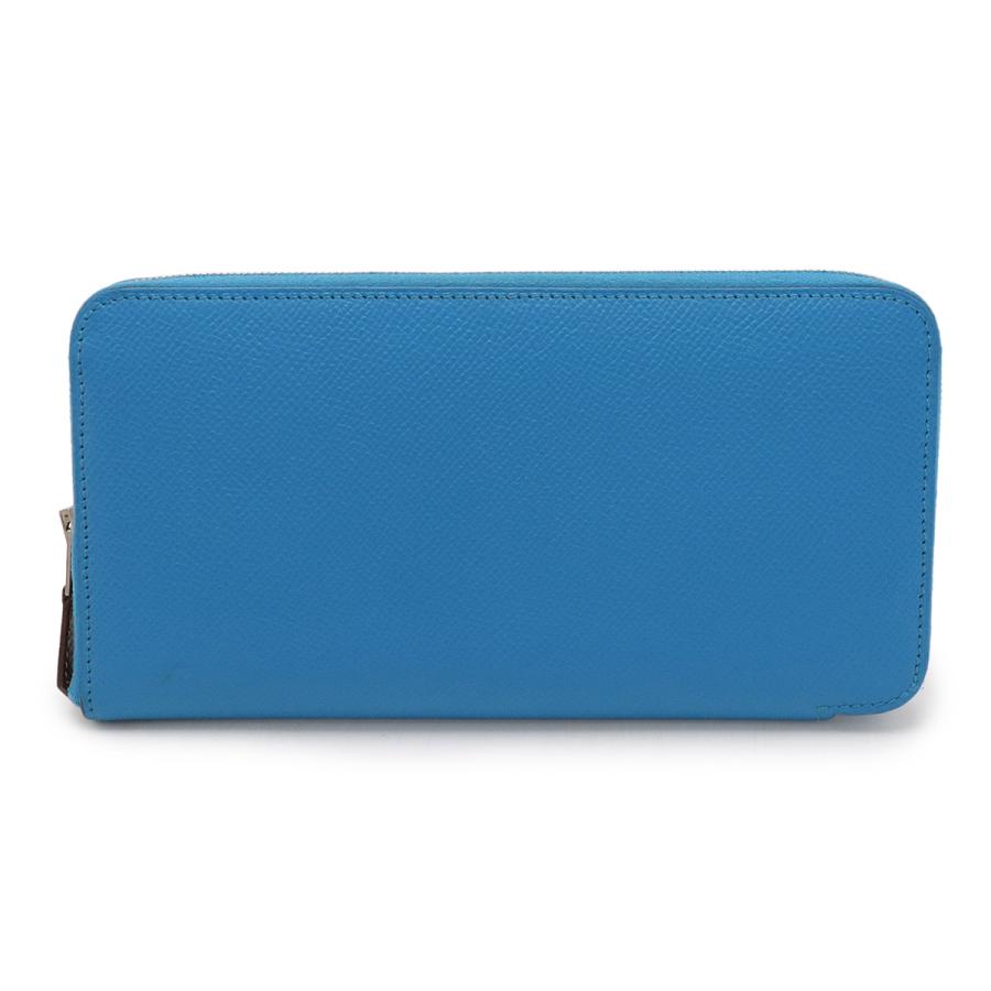 HERMES エルメス アザップロング シルクイン ラウンドファスナー 長財布 ヴォーエプソン レザー ブルーザンジバル 青 シルバー金具 A刻印 | HERMES