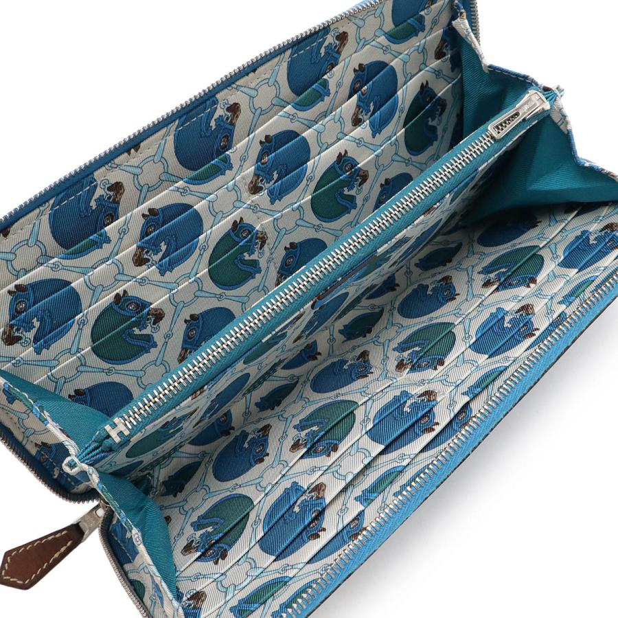 HERMES エルメス アザップロング シルクイン ラウンドファスナー 長財布 ヴォーエプソン レザー ブルーザンジバル 青 シルバー金具 A刻印 | HERMES | 04
