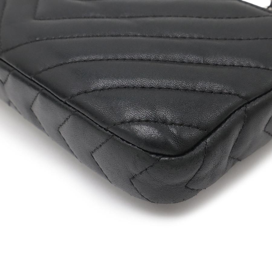 CHANEL シャネル Vステッチ シェブロン Wジップチェーンウォレット チェーンショルダー 2WAY クラッチバッグ ラムスキン レザー ブラック 黒 A82527 CHANEL（シャネル） Vステッチ シェブロン Wジップチェーンウォレット