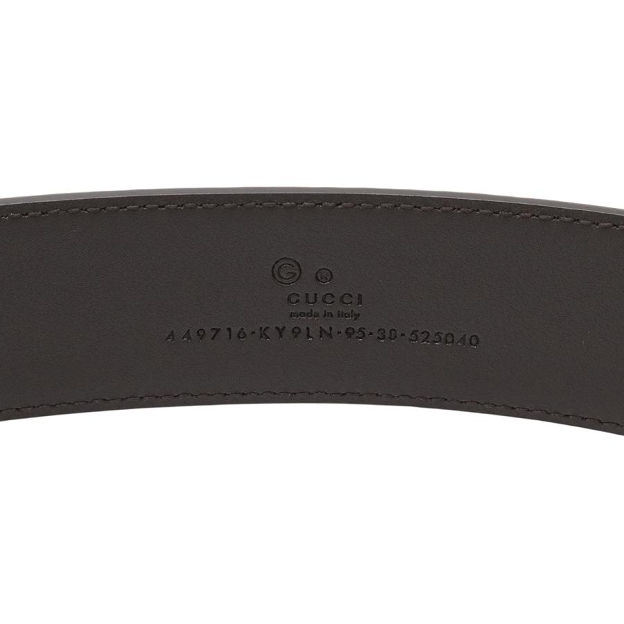 GUCCI グッチ GGキャンバス ベルト レザー カーキベージュ ダークブラウン #95 シルバー金具 アウトレット品 449716 | GUCCI | 05