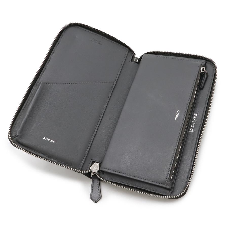 FENDI フェンディ ズッカ ロゴバンド トラベルウォレット ラウンドファスナー 長財布 オーガナイザー レザー グレー シルバー金具 7M0276 | FENDI | 04