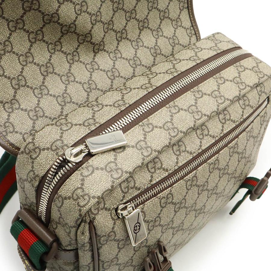 GUCCI グッチ GGスプリーム シェリーライン メッセンジャーバッグ ショルダーバッグ 斜め掛け PVC ベージュ モカブラウン グリーン | GUCCI | 05