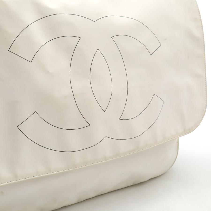 CHANEL シャネル スポーツライン ココマーク メッセンジャーバッグ ショルダーバッグ 斜め掛け ラバーコーティング ホワイト 白 ブラック_7