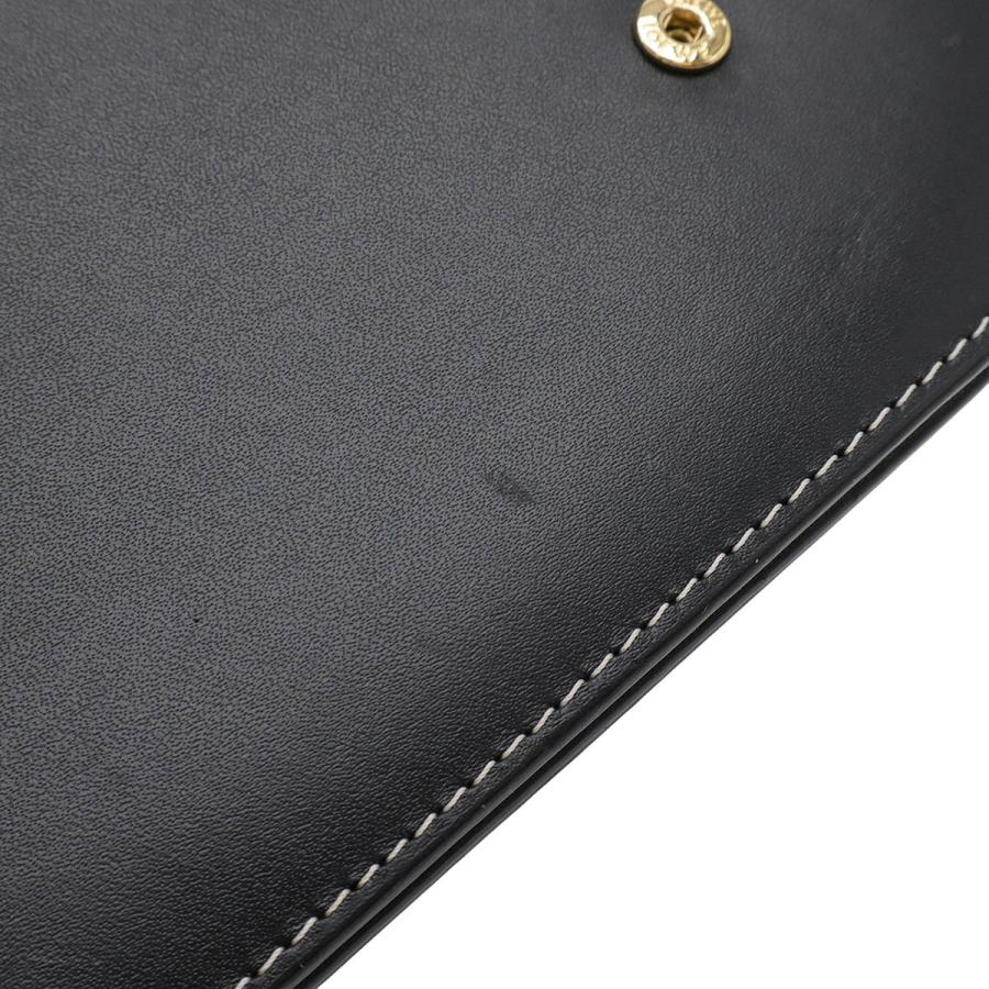 LOEWE ロエベ アナグラム ゲート ポシェット ショルダーバッグ ショルダーポーチ ウォレット レザー ブラック 黒 ゴールド金具 113.54.U52 LOEWE（ロエベ） アナグラム ゲート ポシェット ショルダーバッグ