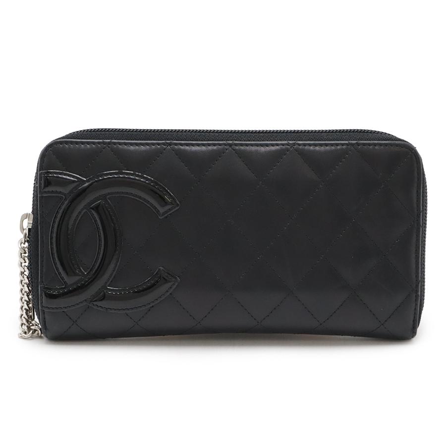 シャネル カンボンライン 財布 ココマーク ラウンドジップ 　ブラック CHANEL（シャネル） カンボンライン ココマーク ラウンドファスナー 長
