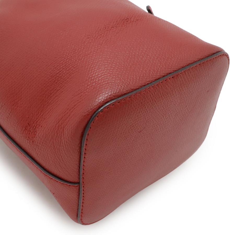 FENDI フェンディ モン トレゾール ショルダーバッグ ワンショルダー ミニバッグ 2WAY 巾着型 レザー レッド 赤 ゴールド金具 8BS010 | FENDI | 02