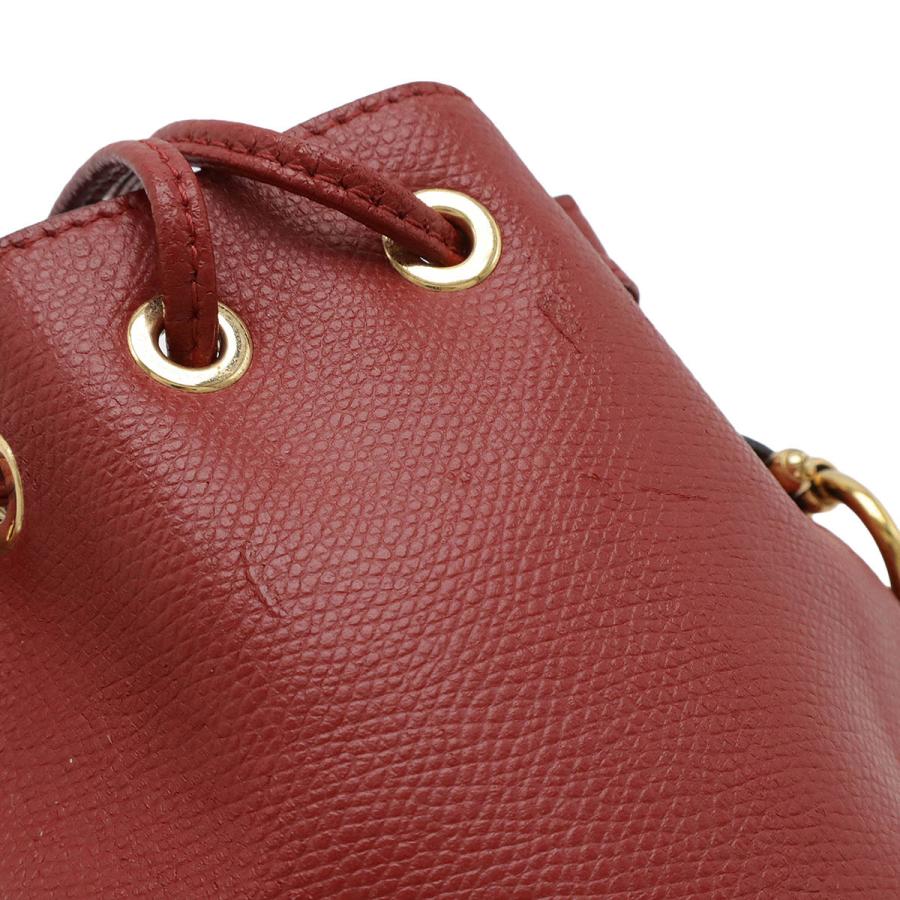 FENDI フェンディ モン トレゾール ショルダーバッグ ワンショルダー ミニバッグ 2WAY 巾着型 レザー レッド 赤 ゴールド金具 8BS010 | FENDI | 03