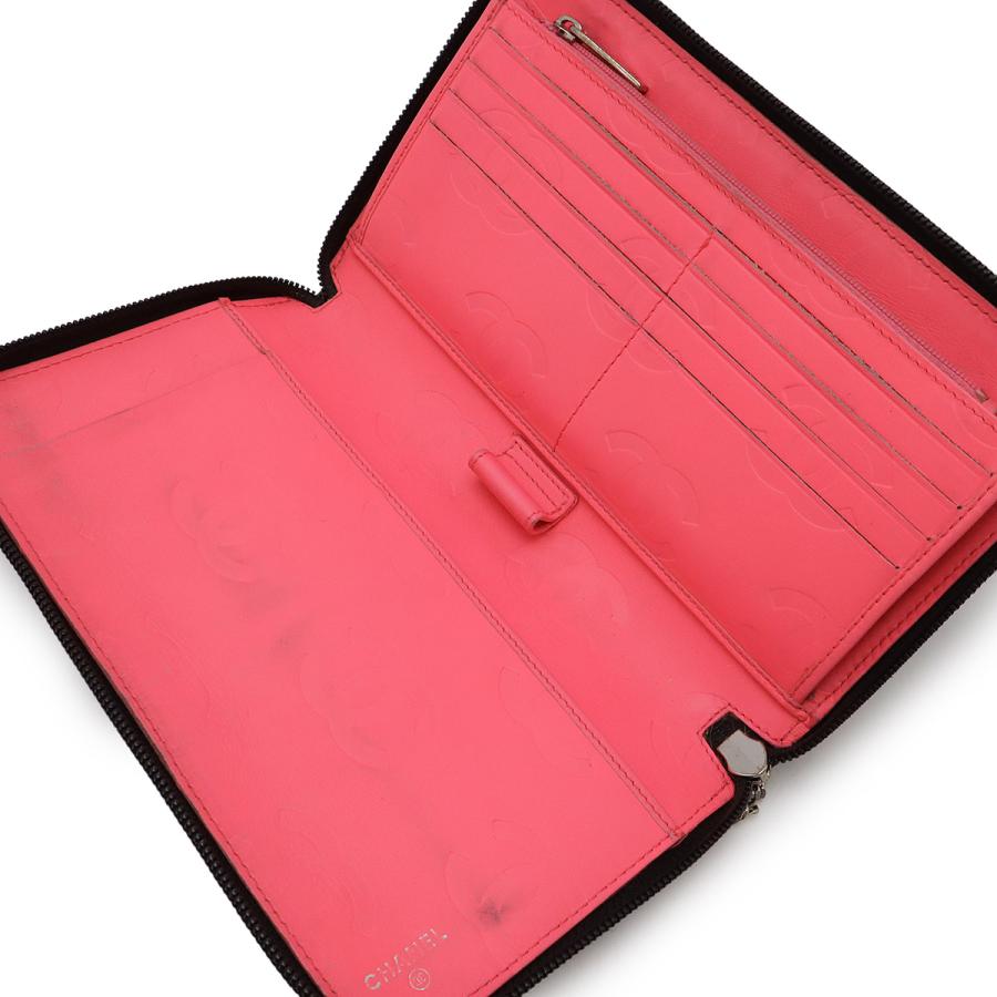 【美品】CHANEL シャネル カンボンライン オーガナイザー ココマーク 財布 CHANEL（シャネル） カンボンライン ココマーク ラウンドファスナー 長