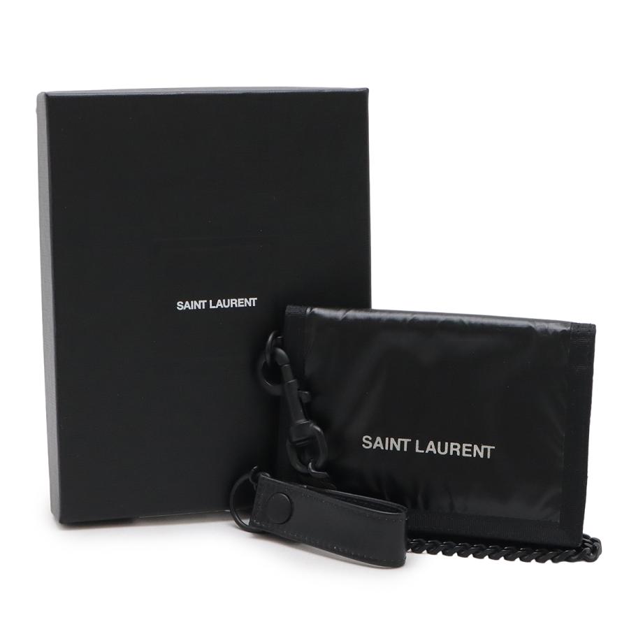 SAINT LAURENT PARIS サン ローラン パリ YSL イブサンローラン NUXX ヌックス チェーンウォレット 3つ折財布 三つ折り ナイロン ブラック 584378 |  | 06