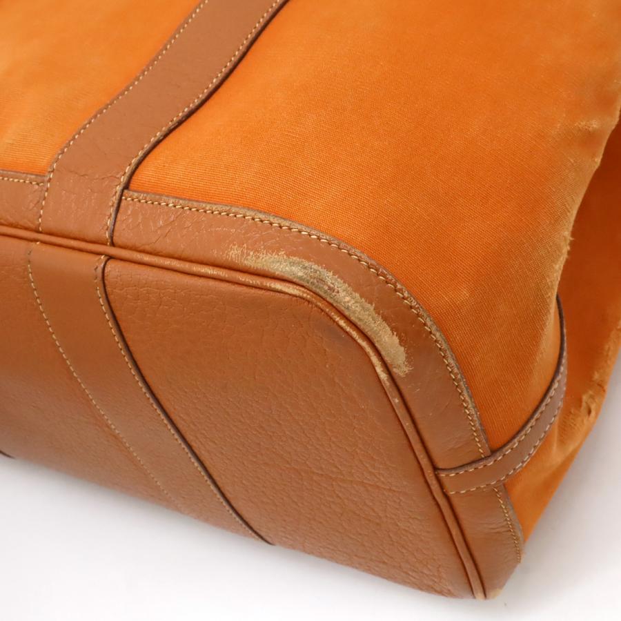 HERMES エルメス ガーデンパーティPM トートバッグ ハンドバッグ トワルオフィシエ キャンバス レザー ポティロン オレンジ シルバー金具 □I刻印 | HERMES | 02