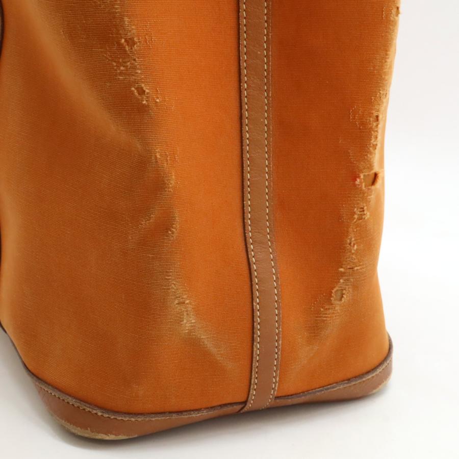 HERMES エルメス ガーデンパーティPM トートバッグ ハンドバッグ トワルオフィシエ キャンバス レザー ポティロン オレンジ シルバー金具 □I刻印 | HERMES | 07