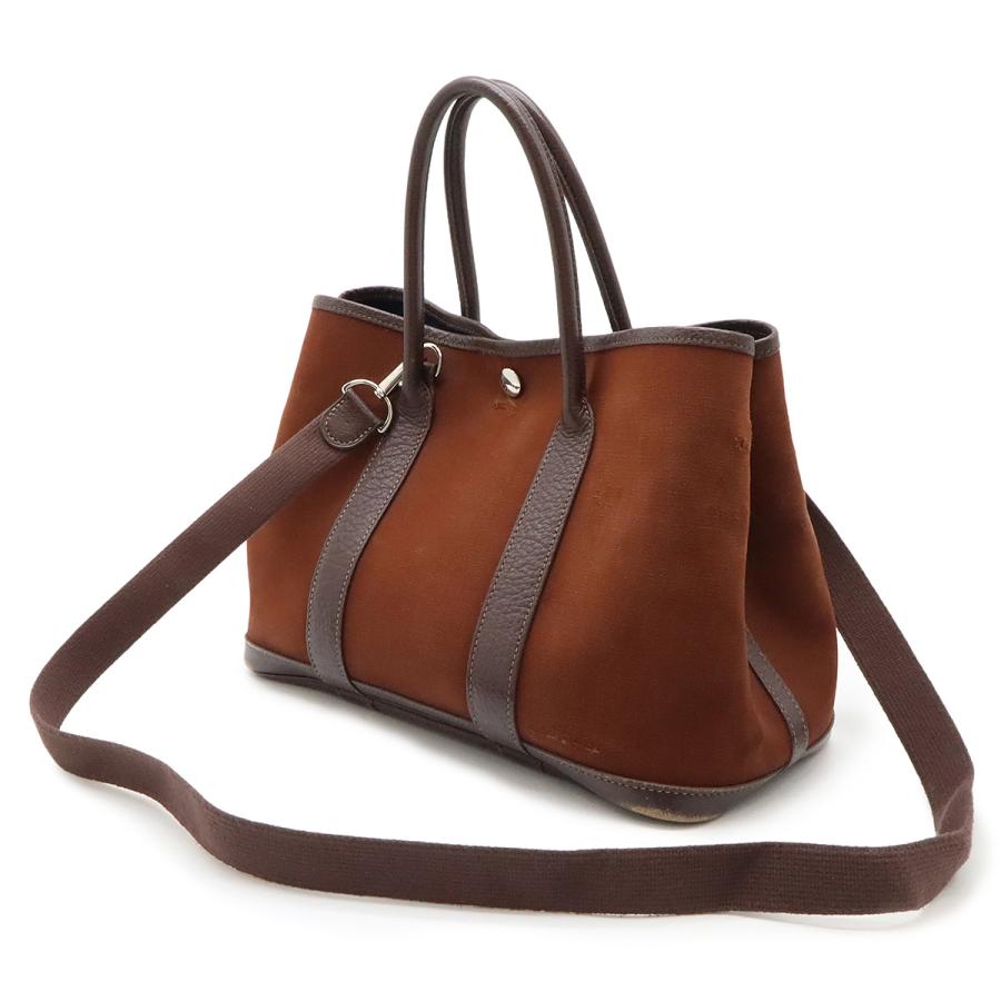 美品 ショルダー付 エルメス ガーデンパーティ TPM ブラウン トートバッグ HERMES（エルメス） ガーデンパーティTPM トートバッグ ハンドバッグ