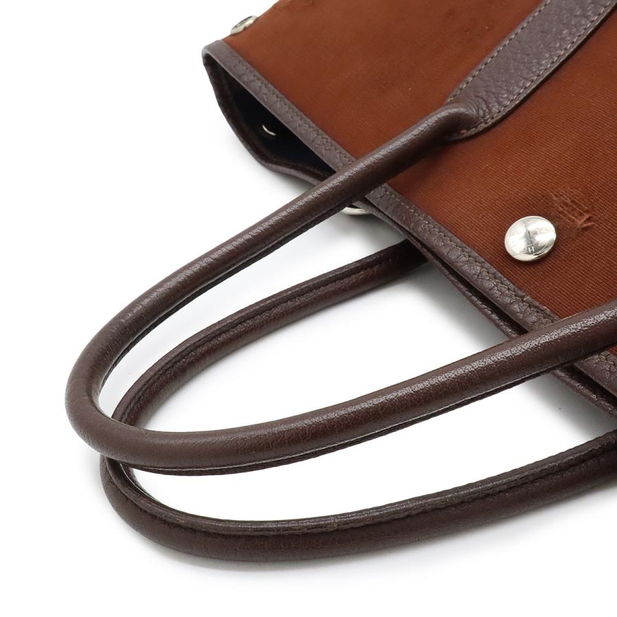 HERMES エルメス ガーデンパーティTPM トートバッグ ハンドバッグ 2WAY ショルダーバッグ トワルオフィシエ キャンバス レザー ブラウン 茶 ガーデンパーティー 新品同様 エルメス HERMES ガーデンパーティTPM